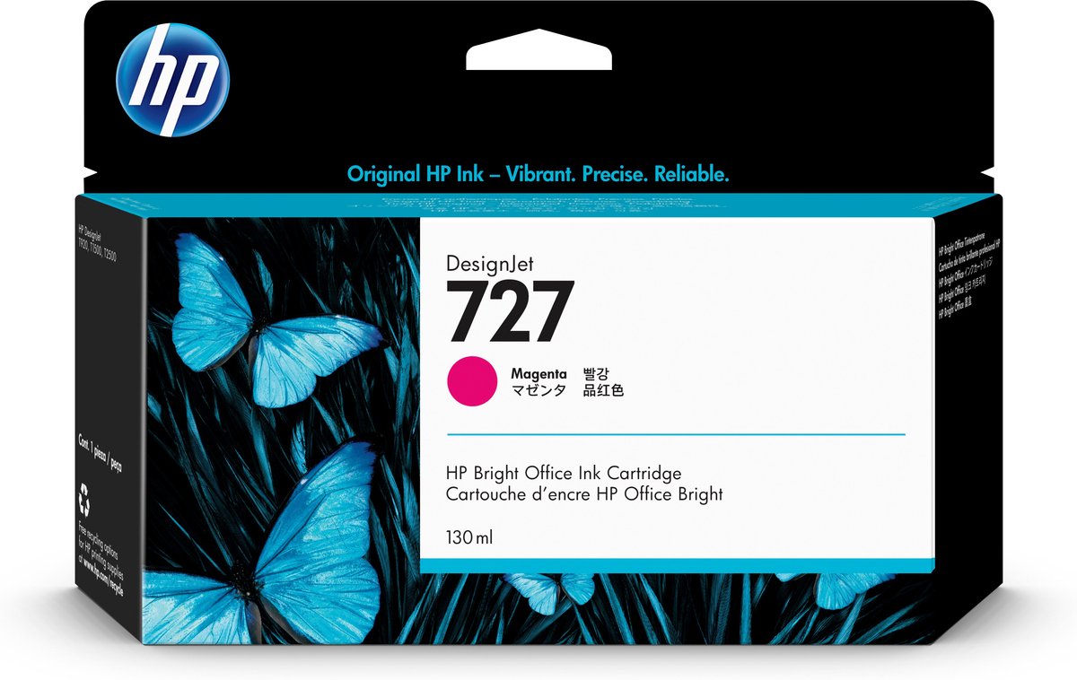 HP 727 - Inktcartridge / Magenta (B3P20A)