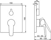 HANSA HANSAPOLO inbouwdeel voor bad/douche, draaiknop, inbouw, 5270220300066, 80609093