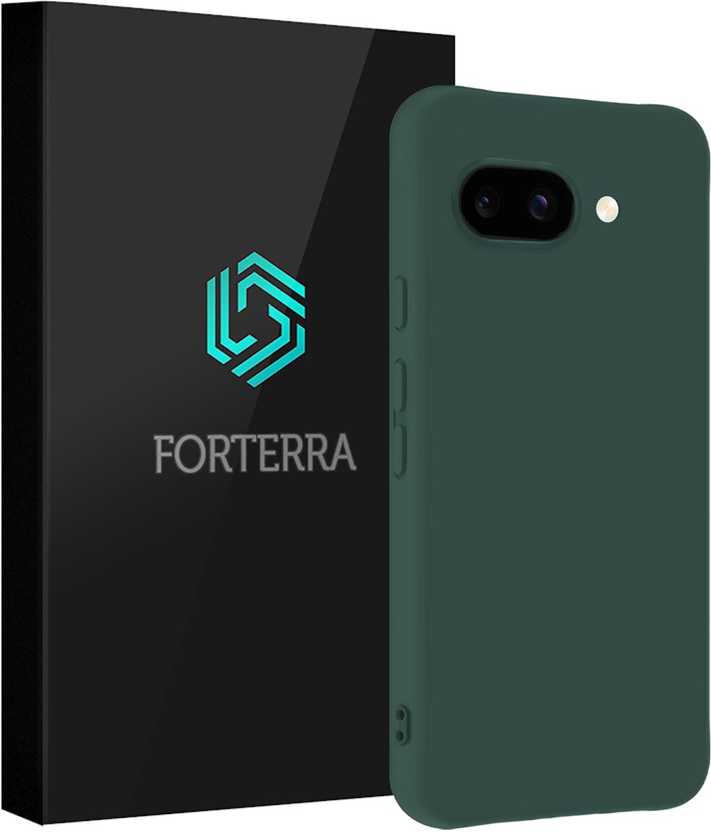 Hoesje Geschikt voor Google Pixel 9a - Sterk & Shockproof - Siliconen Case - Hoes Cover - Donkergroen