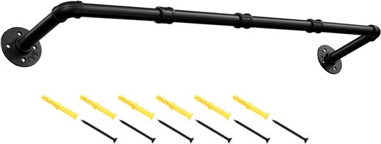 Industriële Kledingstang aan de Wand - Sterk en Ruimtelijk - 90 cm