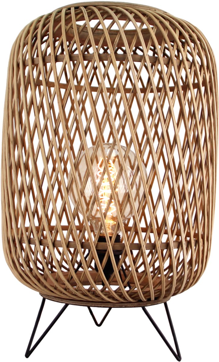 Chericoni Nature Diagonaal Tafellamp - 1 lichts - Ø32 cm - H50 - Bamboe