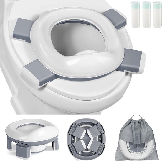 Potje Toiletbril Kids 2 in 1 Opvouwbaar Toilet Baby Zindelijkheidstraining Stoelen met Wegwerp Liner Vuilniszakken Buiten Binnen Reispotje Opvouwbaar voor Reizen voor Leeftijden 1 2 Jongens Meisjes Potje Toiletbril Kids 2 in 1 Opvouwbaar Toilet Baby Zindelijkheidstraining Stoelen met Wegwerp Liner Vuilniszakken Buiten Binnen Reispotje Opvouwbaar voor Reizen voor Leeftijden 1 2 Jongens Meisjes