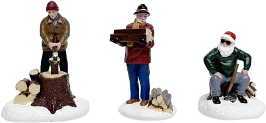 Santaville - Wood Workers Polyresin 8cm 3 stuks