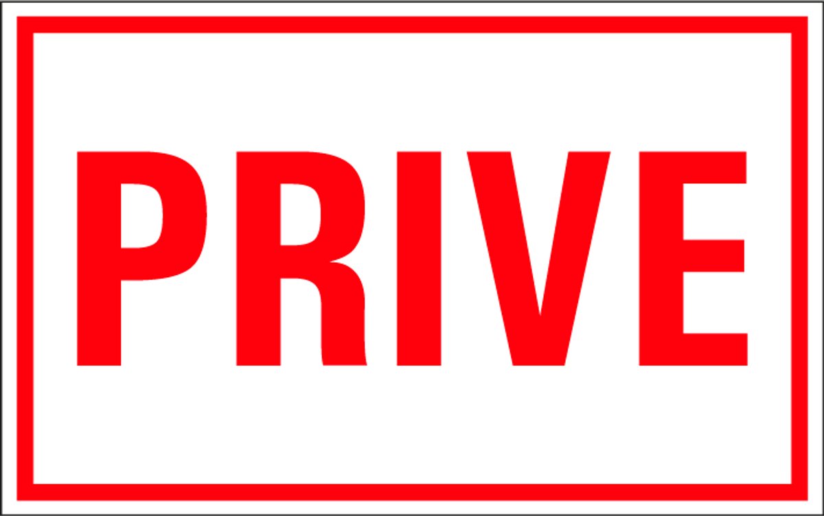 Prive tekststicker 320 x 200 mm