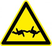 Autocollant d'avertissement de fil de fer barbelé - ISO 7010 - W033 400 mm