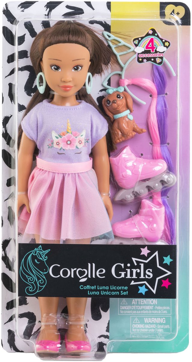 Corolle modepop Luna Eenhoorn met accessoires en hond - 28 cm. — afbeelding 4