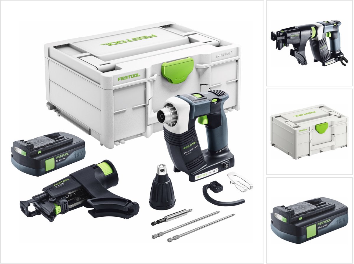 Festool DURADRIVE DWC 18-2500 Basic accuschroevendraaier 18 V 18 Nm borstelloos + 1x accu 3.0 Ah + systainer - zonder oplader