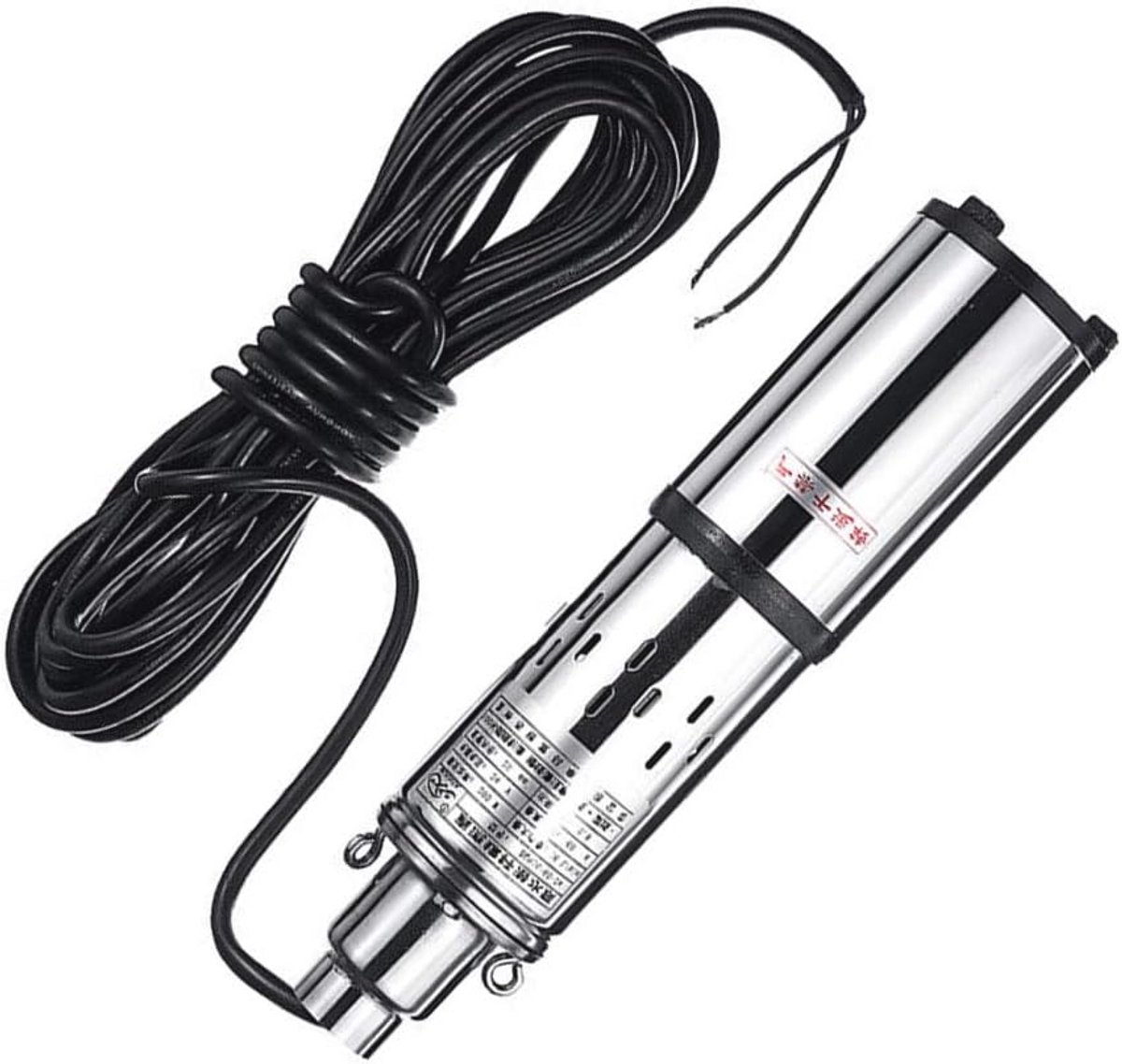 Submersibele waterpomp tot 30 m met zonne-energie en hoog debiet - 200 W 24 V DC