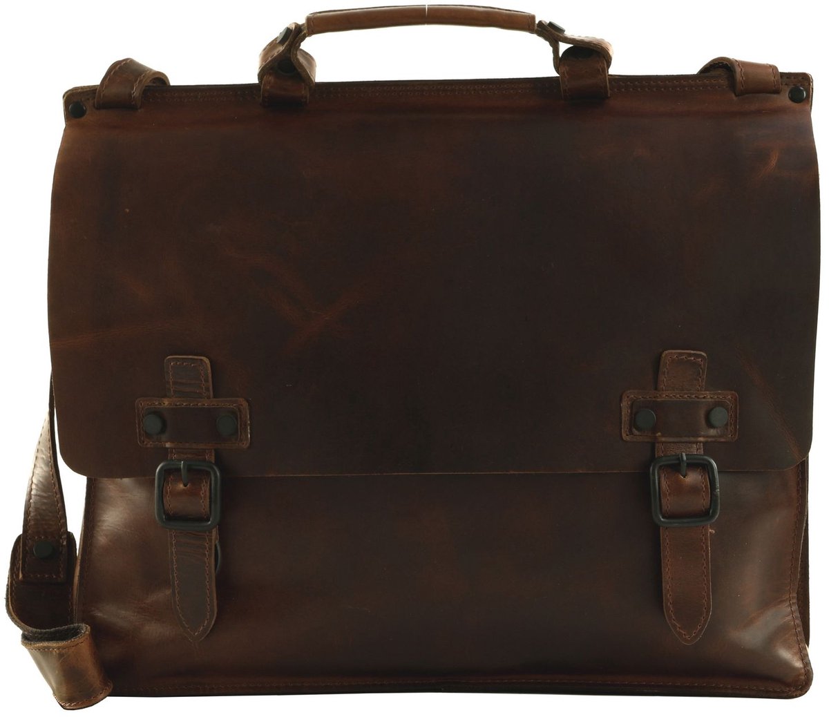 HAROLD'S Leren Business tas Afzonderlijke gevallen met laptopvak Aberdeen Briefcase Brown Bruine