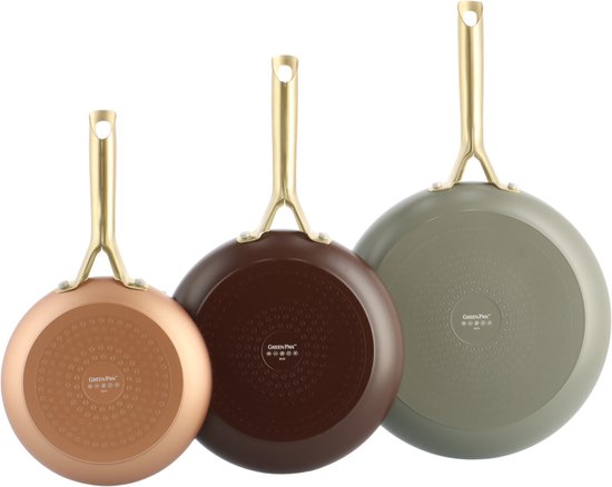 Greenpan Shades Terra koekenpannenset 3 delig - copper, chocolate, quartz
