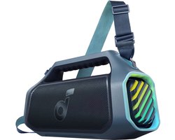 soundcore Boom 2 Plus Buitenluidspreker - Bluetooth - 140W - 2+2 kanalen - BassUp 2.0 - 20 uur - Snel opladen - IPX7 - Waterdicht - RGB-verlichting - USB-C - Powerbank - Voor kamperen - Strand - Tuin - Blauw