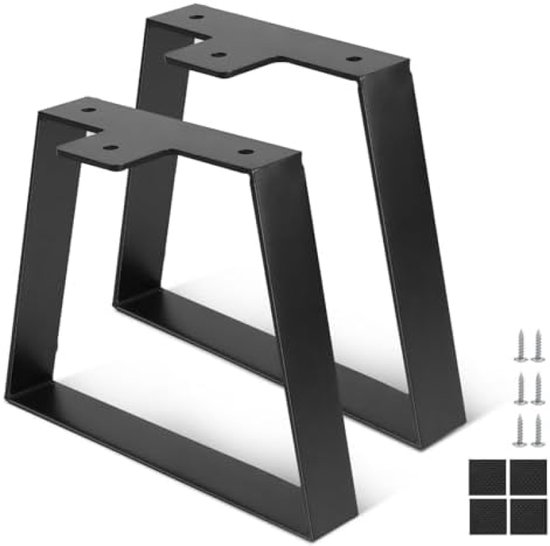 Zwarte trapezium tafelpoten voor buiten 72 cm | koker 10 x 4