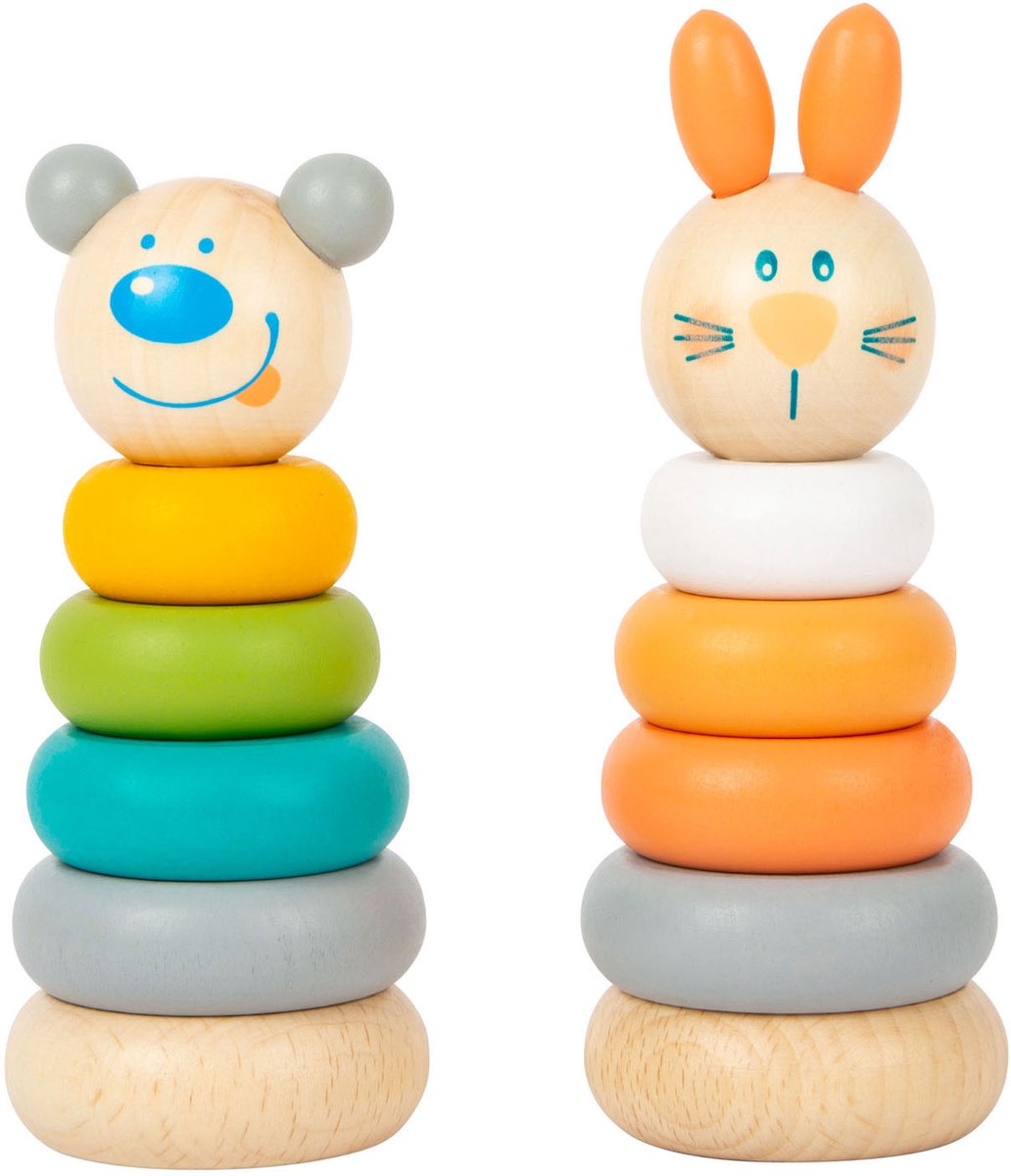 Small Foot - Houten Stapeltoren Dier Pastel, 6dlg.