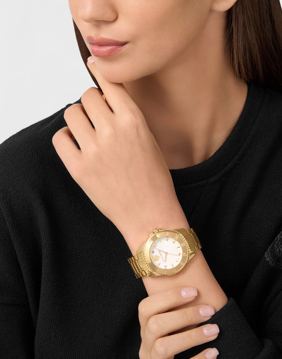 Plein Sport Glam Quartz Analoog Horloge Gouden Toon Case: 100% Stainless Steel | Armband: 100% Stainless Steel 40 PSKBA1725