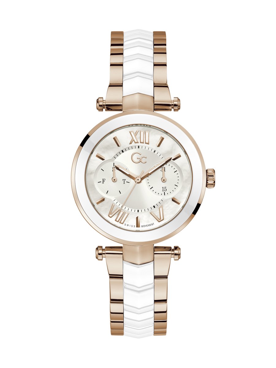 Gc Gc Illusion Kwarts Dag En Datum Wit Roségoud Kast: 100% Roestvrij Staal | Armband: 100% Roestvrij Staal 36.5 Y92005L1MF