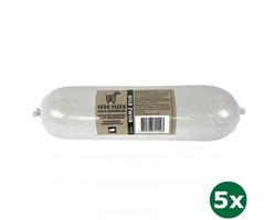 5x900 gr Freds gestoomd vers vlees worst wild zwijn graan en glutenvrij hondenvoer
