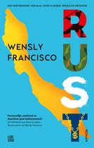 Boek 'Rust' met een kaart van Curaçao en de letters R, U, S, T. Tekst 'Wensly Francisco'.