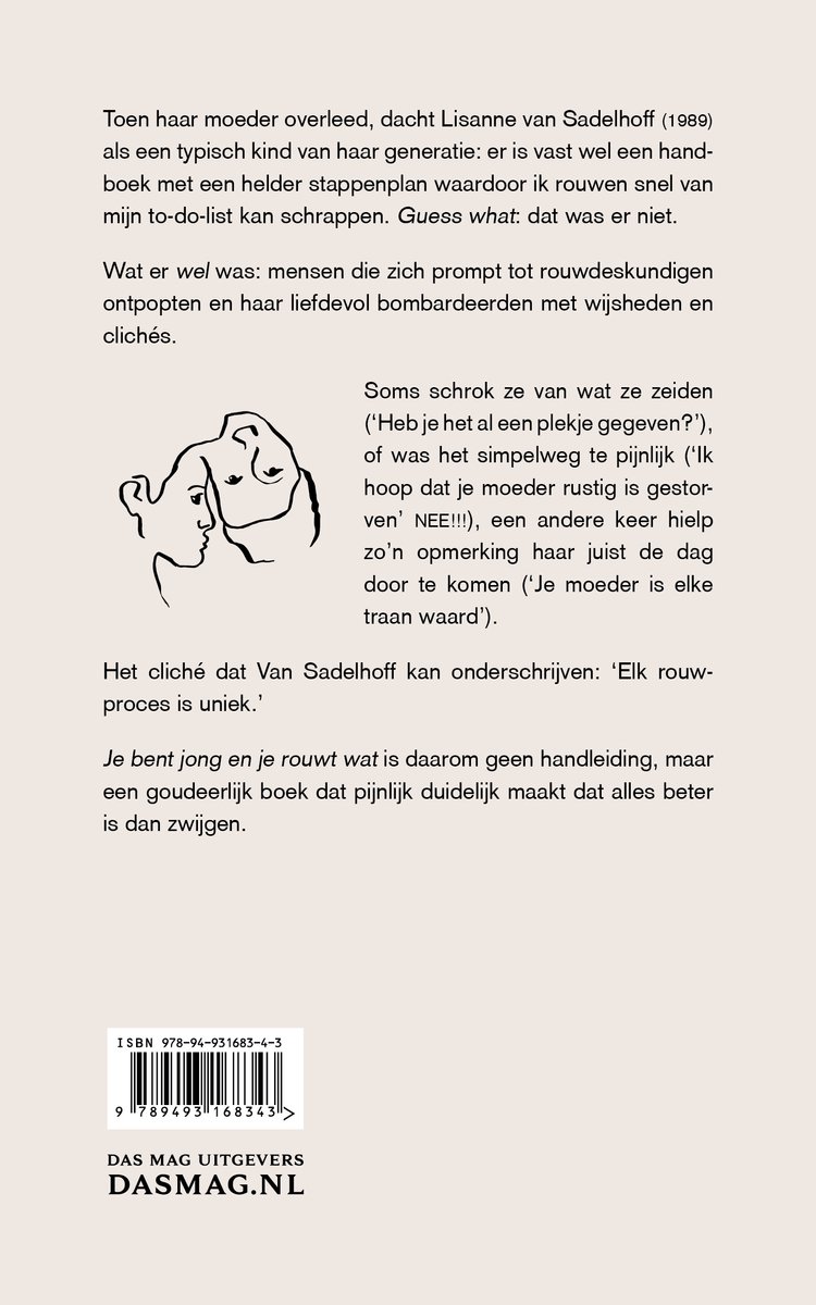 Je bent jong en je rouwt wat - back cover