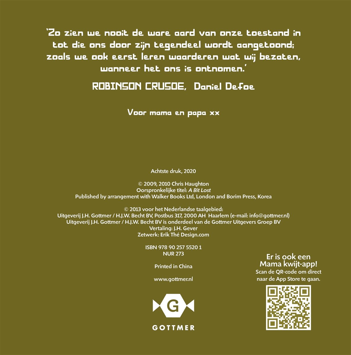 Mama kwijt - back cover