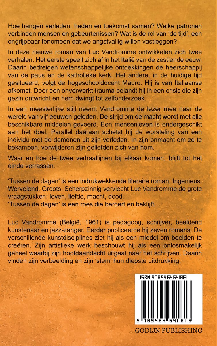 Tussen de dagen - back cover