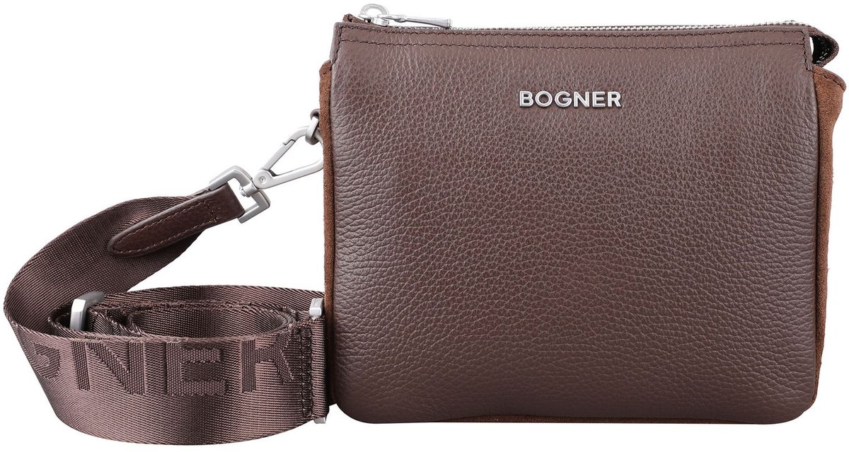 Bogner Leren Schoudertas Banff Gulia Shoulderbag Darkbrown Donkerbruin