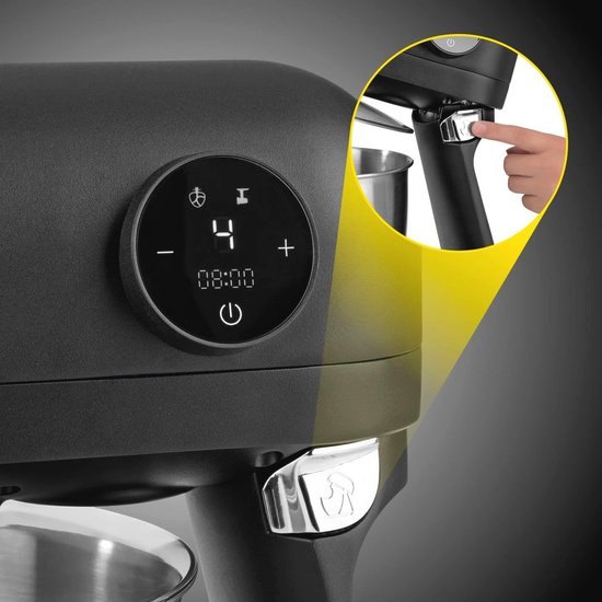 Krachtige Keukenmachine met 5L RVS Kom - 6 Snelheden, Digitale Display en Spatbescherming van Emerio — afbeelding 3