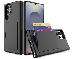 Smartphonica Telefoonhoesje Geschikt voor Samsung Galaxy S25 Ultra sterk TPU met pasjeshouder - TPU strong case with card slot - Zwart geschikt voor Samsung Galaxy S25 Ultra
