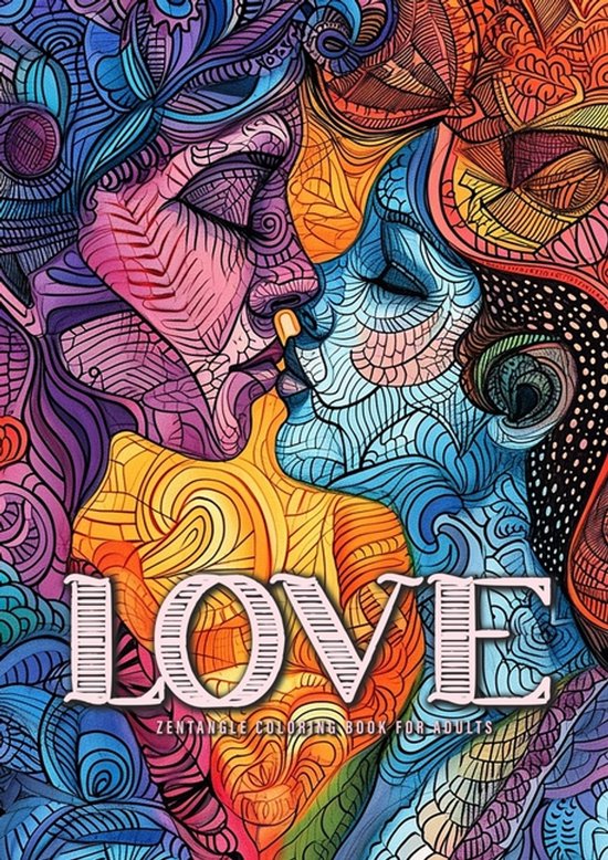 Love Zentangle Coloring Book for Adults - cover