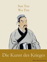 Portret van Sun Tzu in traditionele kleding, met de titel 'Die Kunst des Krieges'.