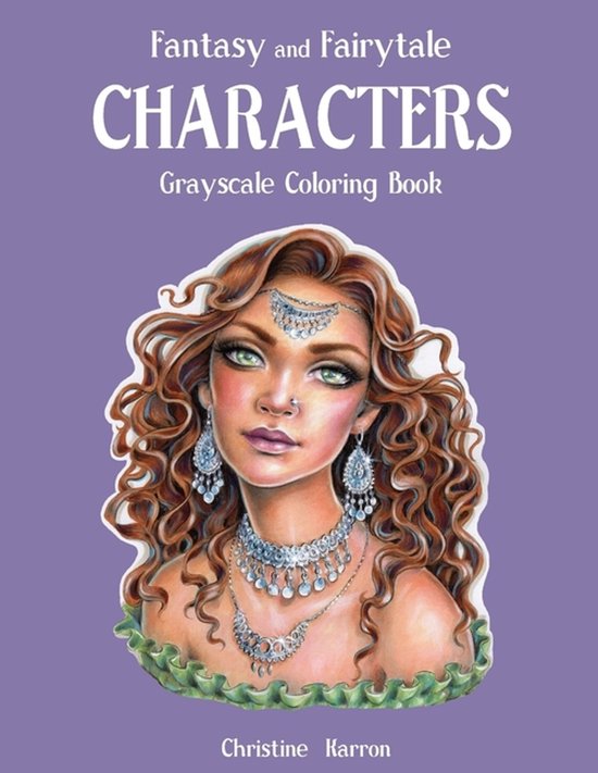 Fantasy and Fairytale CHARACTERS Grayscale Coloring Book - cover