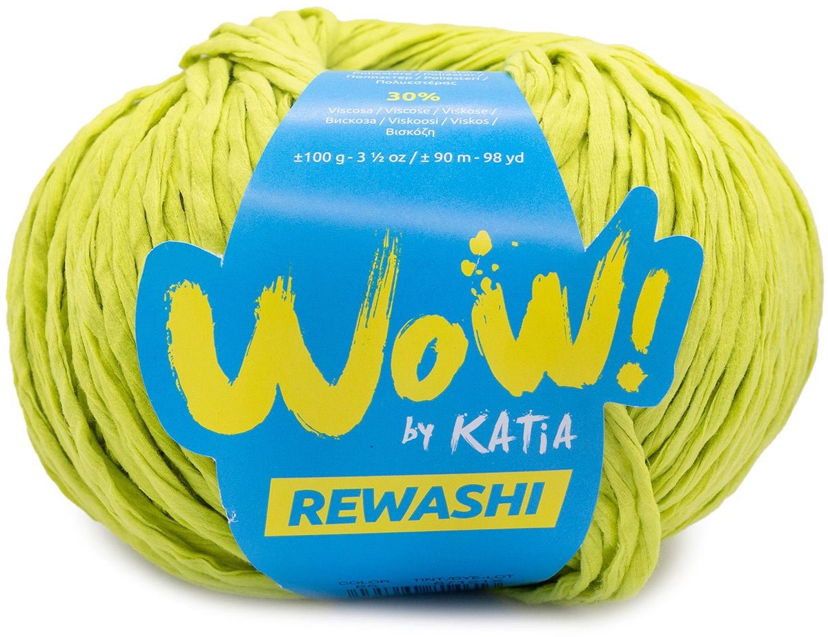 Katia WOW Rewashi - 65 pistachegroen - Lintgaren met Twist