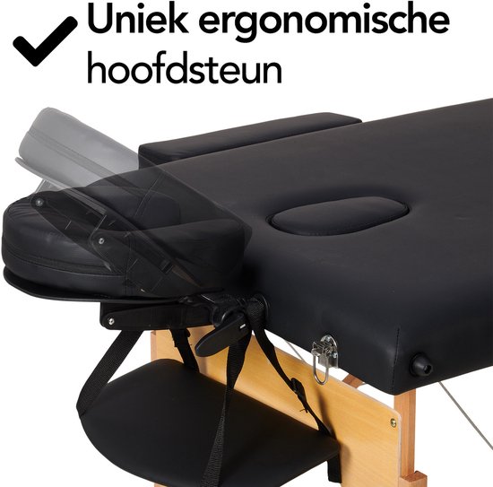 Brixy Massagetafel - Inklapbaar - 250KG Draagvermogen - 8 Hoogtestanden - Incl. Opbergtas - Behandeltafel - Zwart