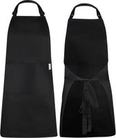 Tablier de cuisine Castagnola - Water et anti-salissures - Tablier de cuisine professionnel - Tablier pour femme et homme - Tablier de restauration - Unisexe - Boucle réglable - Poches Extra larges - Zwart