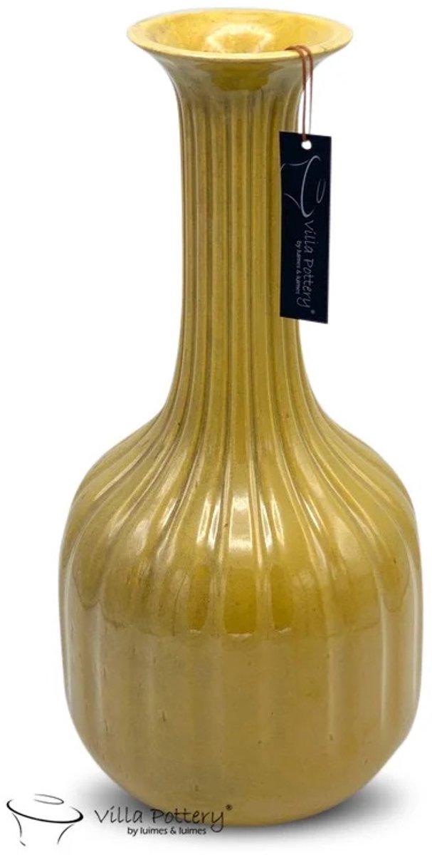 Villa Pottery Vaas Maurice Bruin Caramel Reactief 23.5x29