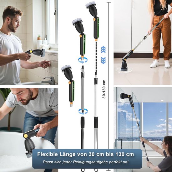 Elektrische Reiniger met 7 Verwisselbare Borstelkoppen en Verstelbare Handgreep voor Badkamer, Keuken en Auto van Merkloos	 — afbeelding 5