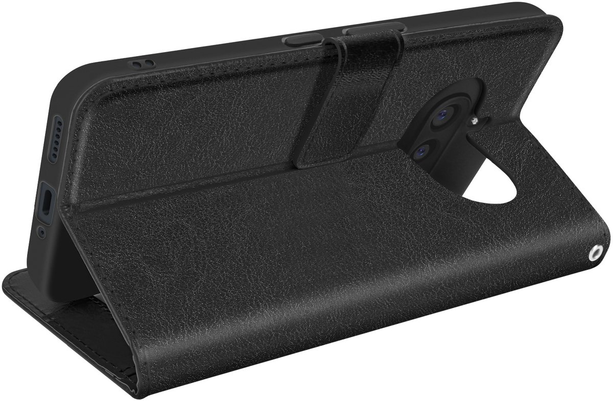 Mayaxess, Case voor Nothing Phone 3a Vintage Clamshell Portemonnee Stand, Zwart