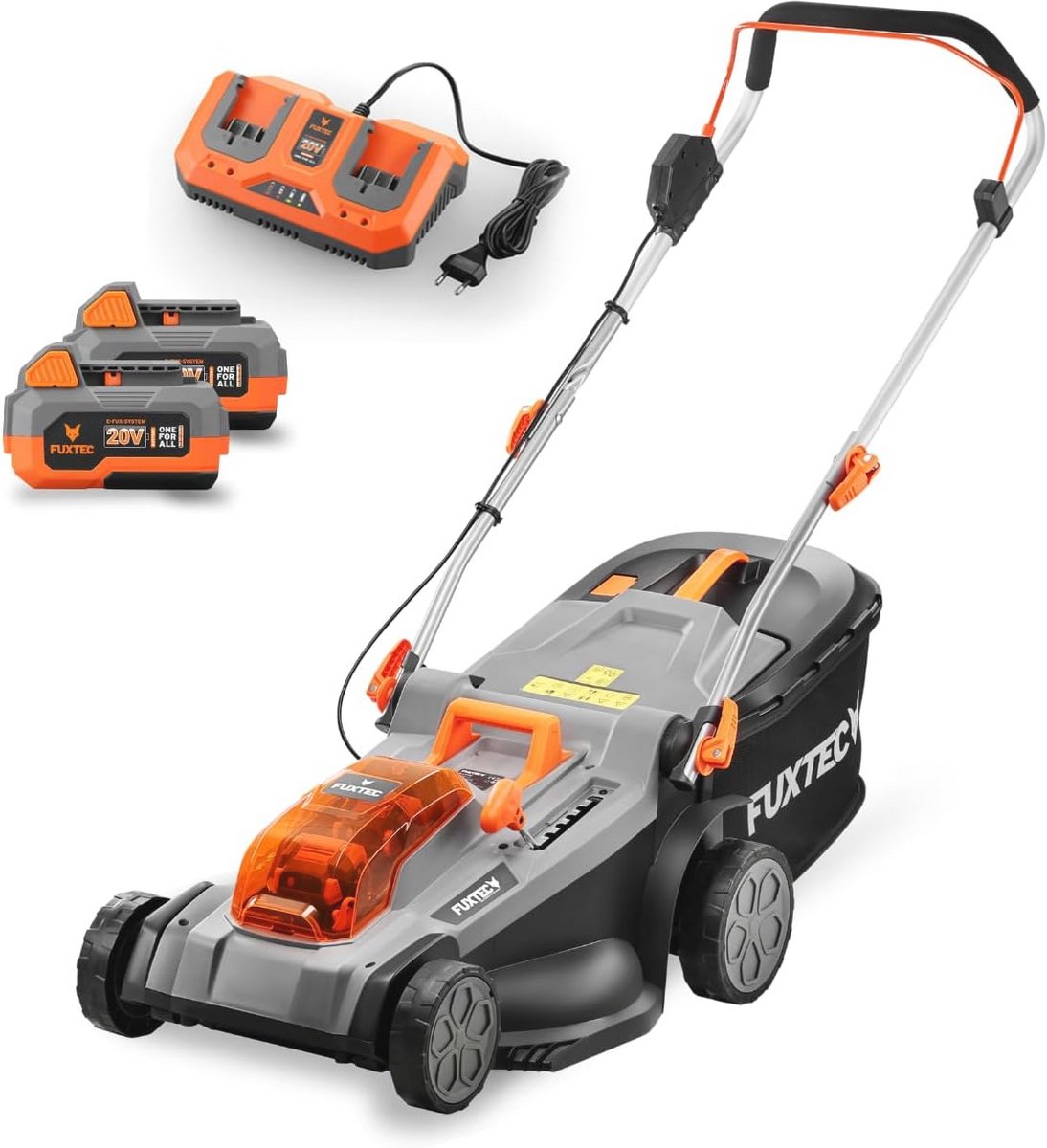 Draadloze Accu Grasmaaier 40V met 37 cm Maaibreedte en Verstelbare Maaihoogte