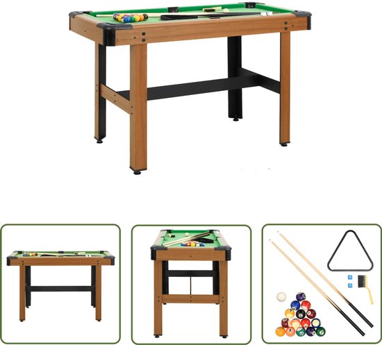 COSTWAY Biljarttafel Inklapbaar, Biljarttafel Met Accessoireset Zwembadtafel Met 2 Keus 2 Krijten Driehoek En Borstel Houten Tafelbiljart Voor Kinderen Volwassenen 122 X 64 X 78 Cm