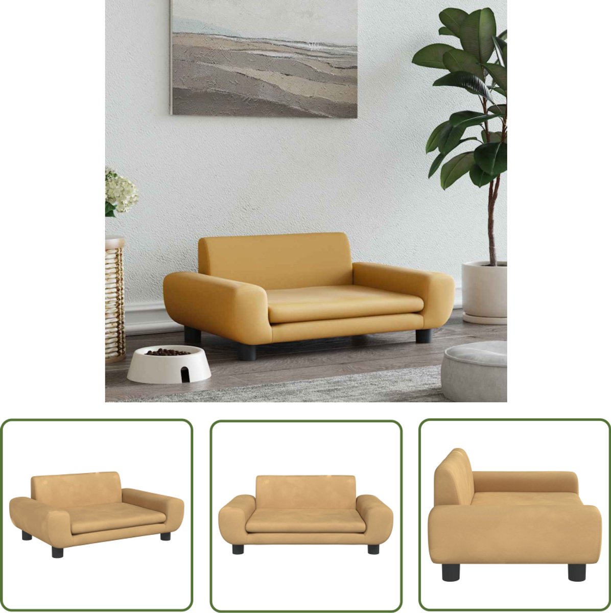 vidaXL Hondenmand – Hondentas – Hondenmand 70x45x33 cm fluweel bruin – Fluweel Hond Bed – Hondenkussen – Klein Hondeneigenaar