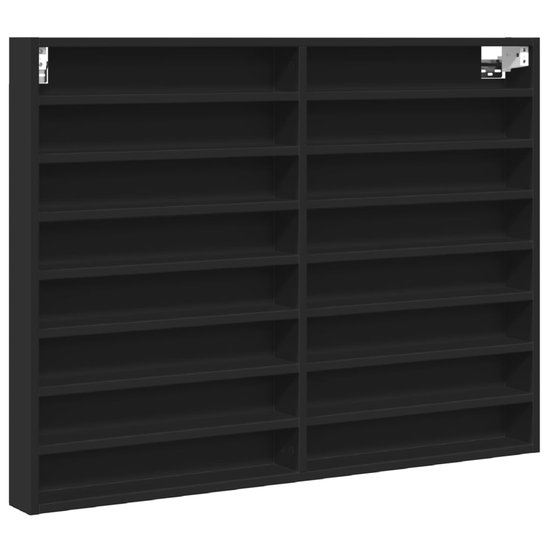 vidaXL Vitrinekast Zwart Eiken 100 x 8,5 x 75 cm Bewerkt hout