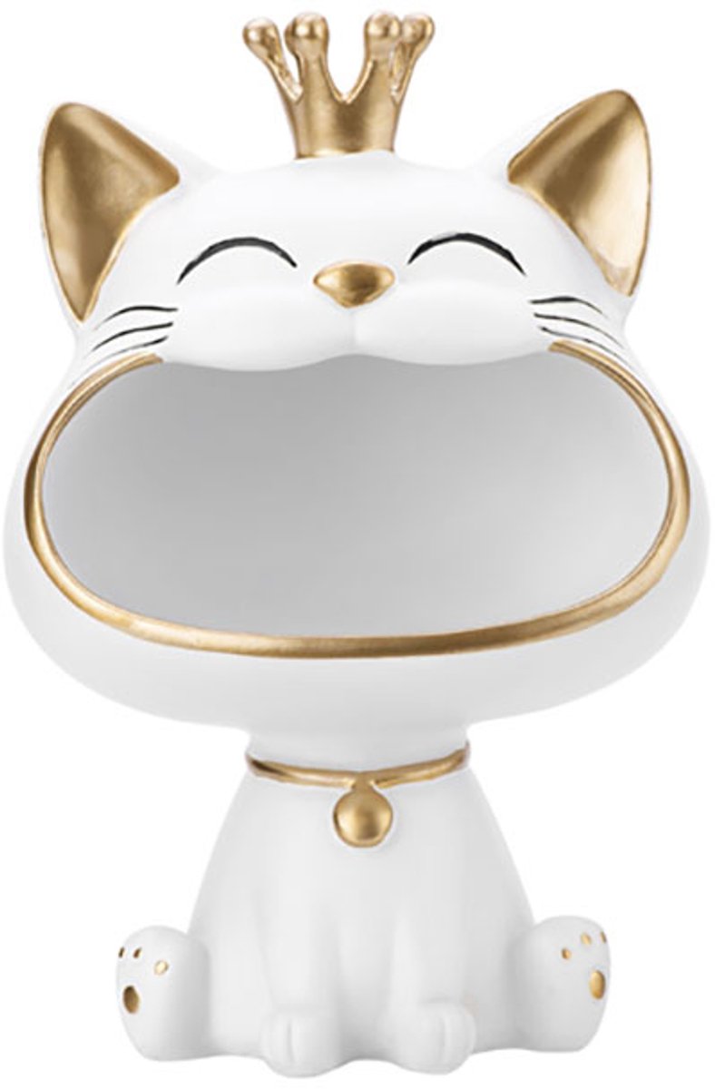TechKidz, Binnenhuisdecoratie Model King Cat met grote glimlach, Wit
