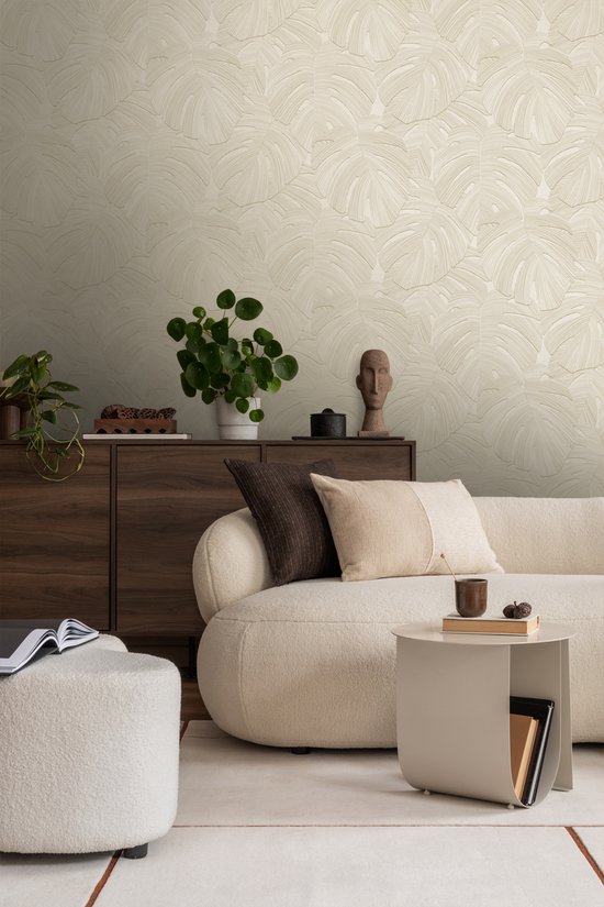 Origin Wallcoverings behang tropische bladeren taupe - 53 cm x 10.05 m ...