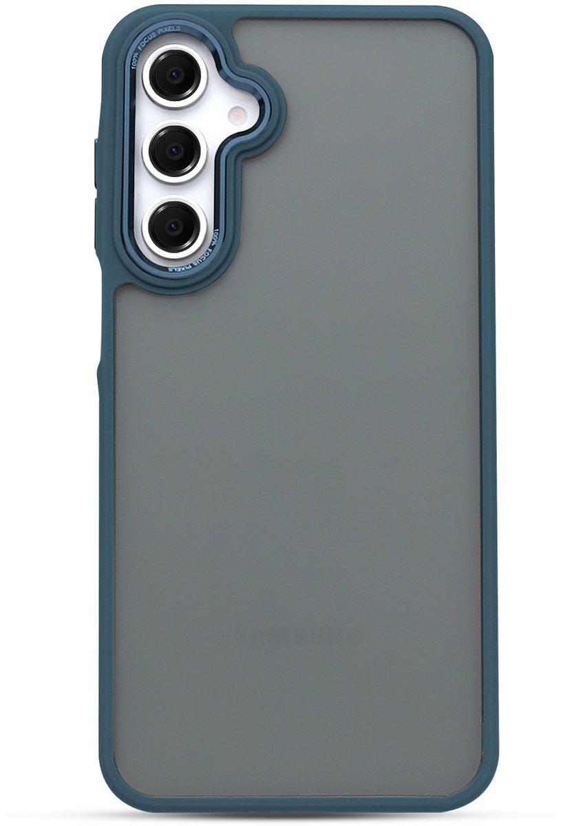Casemania Hoesje Geschikt voor Samsung Galaxy A36 - Blauw - Frame Back Cover