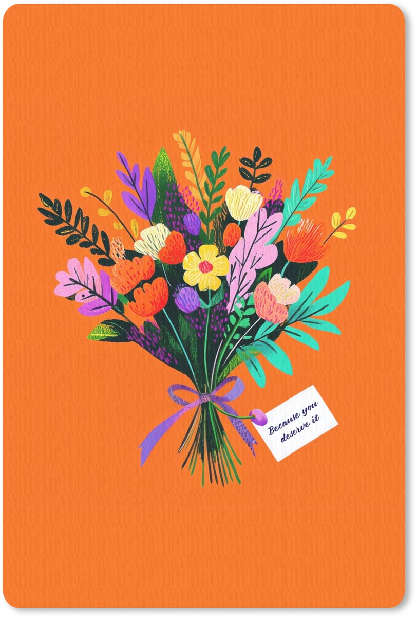 Muismat 18x27 cm - Mousepad Kaartje - Boeket - Bloemen - Muismatten