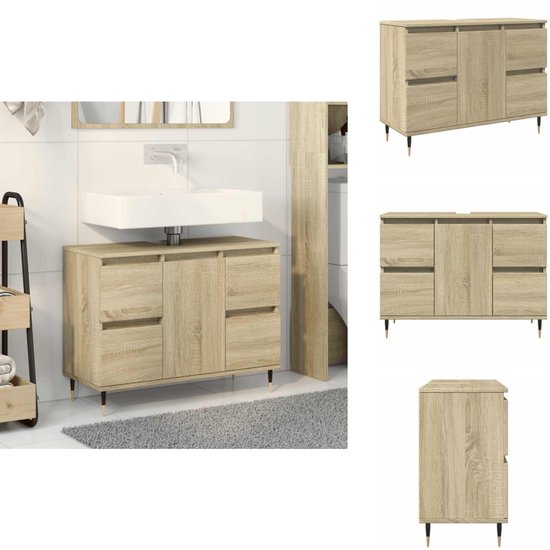 vidaXL Badkamerkast 30x30x190 cm bewerkt hout grijs