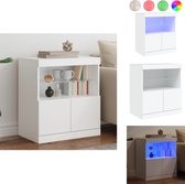 vidaXL Dressoir met LED-verlichting 60,5x37x100 cm betongrijs, buffet, opbergkast, gangkast, dressoirkast, keukenkast, woonkamerkast, bijzetkast