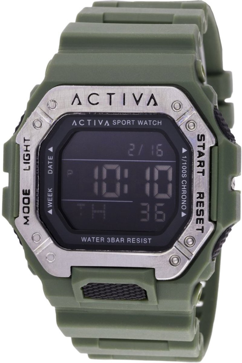Activa X Invicta Digital ACW8059-003 Heren Horloge - Waterdicht - Digitaal - Quartz Uurwerk - Plastic met zwarte Wijzerplaat - 39mm