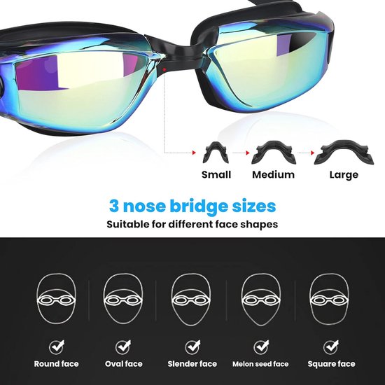 Lunettes De Natation Unisexes Anti-buée Et Anti-UV - Silicone - Adultes