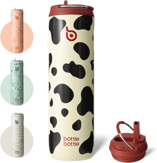 BOTTLE BOTTLE 1200 ml mok met rietje en handvat, vacuüm