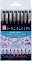 Sakura Pigma Micron PN-set 8 verschillende kleuren